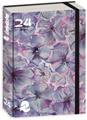 Diario Pocket 16 mesi, 2024-25, Invicta, lilla-rosa fiori acquerello