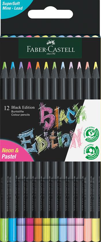 Astuccio cartone da 12 matite colorate Neon/Pastel triangolari Black Edition  Faber-Castell 2022 | Libraccio.it