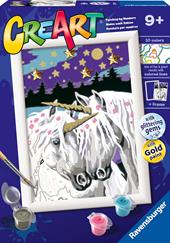 Ravensburger - CreArt Serie E: Unicorni innamorati, Kit per Dipingere con i Numeri,