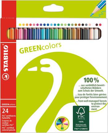 Matita colorata Ecosostenibile - STABILO GREENcolors - Astuccio da 24 - Colori assortiti  Stabilo | Libraccio.it