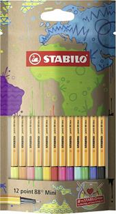 Penna a punta fine STABILO point 88 Mini #mySTABILOdesign - Confezione 12 colori&#160;