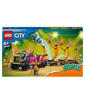 LEGO City Stuntz 60357 Stunt Truck: Sfida dell&#146;Anello di Fuoco, Moto Giocattolo Carica e Vai, Regalo Divertente per Bambini