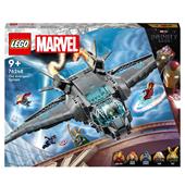 LEGO Marvel 76248 Il Quinjet degli Avengers, Astronave Giocattolo con le Minifigure di Thor e Iron Man, Saga dell'Infinito