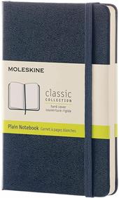 Taccuino Moleskine pocket a pagine bianche copertina rigida blu. Sapphire Blue