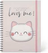 3-In-1 Spiral Notebook, Maxi Trio Spiral Notebook - Kitty