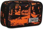 Astuccio Quick Case Seven Freethink Boy Arancione e nero fantasia urban - 23,5 x 11 x 6 cm