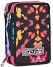 Astuccio 3 Zip Seven Multi-Shade Girl, Jet Black