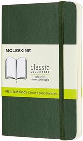Taccuino Moleskine pocket a pagine bianche copertina morbida verde. Myrtle Green