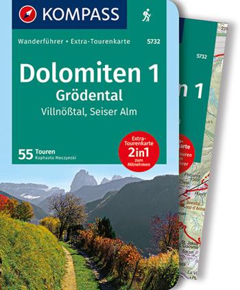 Guida escursionistica n. 5732. Dolomiten 1. Grödental, Villnößtal, Seiser Alm. Con carta - Raphaela Moczynski - Libro Kompass 2018 | Libraccio.it