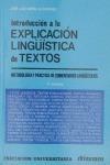 INTR A LA EXPLIC LINGUISTICA DE TEXTOS