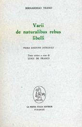 Varii de naturalibus rebus libelli