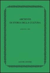 Archivio di storia della cultura (2003)