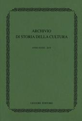 Archivio di storia della cultura (2019). Vol. 32