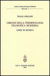 Origini della terminologia filosofica moderna. Linee di ricerca