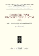 Corpus dei papiri filosofici greci e latini. Testi e lessico nei papiri di cultura greca e latina. Vol. 2: Gnomica