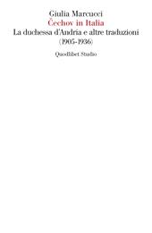 Cechov in italia. La Duchessa d'Andria e altre traduzioni (1905-1936)