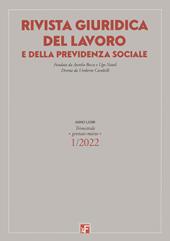 Rivista giuridica del lavoro e della previdenza sociale (2022). Vol. 1