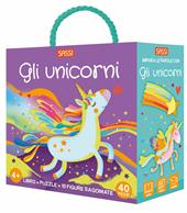 Gli unicorni. Q-box. Con 10 figure sagomate. Con puzzle