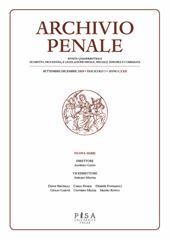 Archivio penale. Rivista quadrimestrale di diritto, procedura e legislazione penale, speciale, europea e comparata (2020). Vol. 3