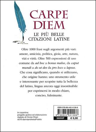 Carpe diem. Le più belle citazioni latine  - Libro Demetra 2012, Best Seller Pocket | Libraccio.it