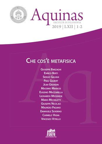 Aquinas. Rivista internazionale di filosofia (2019). Vol. 1-2: Che cos'è metafisica.  - Libro Lateran University Press 2020 | Libraccio.it