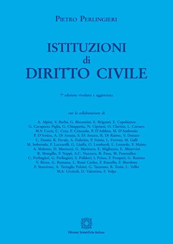 Istituzioni di diritto civile - Pietro Perlingieri - Libro Edizioni Scientifiche Italiane 2020, Manuali | Libraccio.it
