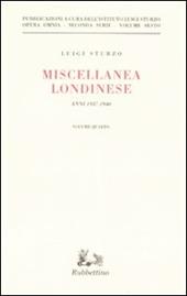 Miscellanea londinese (1937-1940). Vol. 4