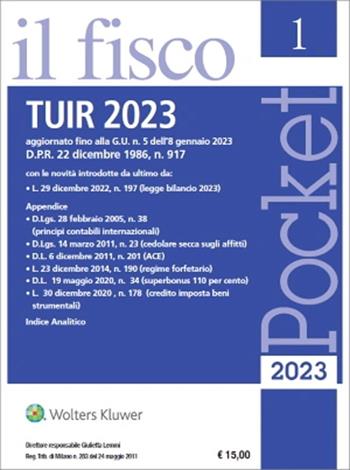 TUIR 2023  - Libro Il Fisco 2023, Pocket | Libraccio.it