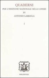 Quaderno per l'edizione nazionale delle opere di Antonio Labriola