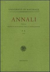 Annali della Facoltà di scienze della formazione dell'Università di Macerata (2004). Vol. 1