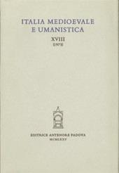 Italia medioevale e umanistica. Vol. 18