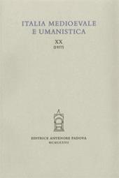 Italia medioevale e umanistica. Vol. 20