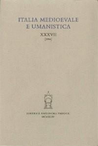 Italia medioevale e umanistica. Vol. 37  - Libro Antenore 2000, Italia medievale | Libraccio.it