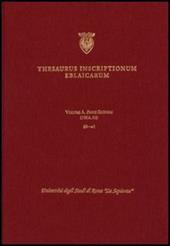Thesaurus inscriptionum eblaicarum. Vol. 1/2: Áb-Az