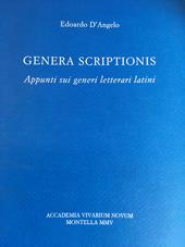 Genera scriptionis. Appunti sui generi letterari latini