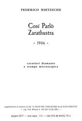 Così parlò Zarathustra. Ediz. a caratteri diamante e stampa microscopica