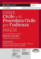 Codice civile e di procedura civile per l'udienza. Ediz. minor. Con QR-Code