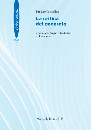 La critica del concreto - Pantaleo Carabellese - Libro Morlacchi 2022, Onthologica | Libraccio.it