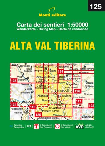 Alta Val Tiberina. Carta dei sentieri 1:50.000. Ediz. multilingue - Monti editore - Libro Monti Raffaele 2016 | Libraccio.it