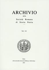 Archivio della Società romana di storia patria. Vol. 141