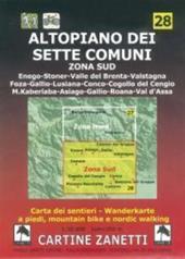 Altopiano dei Sette Comuni. Zona sud 1:30.000 1cm=300m. Carta dei sentieri a piedi, mountain bike e nordic walking