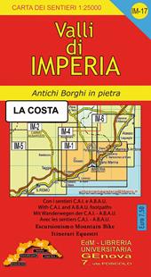 Carta dei sentieri IM 17 1:25.000. Valli di Imperia «La costa». Santo Stefano al Mare, San Lorenzo al Mare, Diano Marina, Cervo.