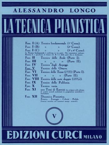 La tecnica pianistica. Tecnica delle ottave. Per pianoforte. Metodo - Alessandro Longo - Libro Curci 1947 | Libraccio.it