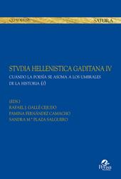 Stvdia hellenistica gaditana. Vol. 4/1: Cuando la poesía se asoma a los umbrales de la historia