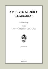 Archivio storico lombardo. Giornale della Società storica lombarda (2020). Vol. 25