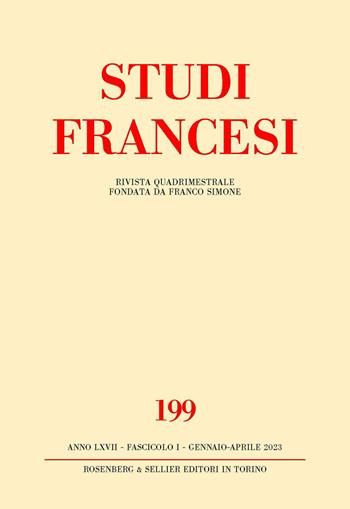 Studi francesi. Vol. 199: Yves Bonnefoy cent ans (1923-2023). Rencontres  - Libro Rosenberg & Sellier 2023 | Libraccio.it
